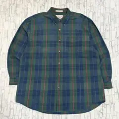 JOHN ASHFORD SPORT チェック コットン 長袖 BDシャツ XL