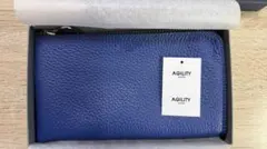 AGILITY 青　長財布 コンパクト 革 薄型 スリム メンズ レディースのサムネイル