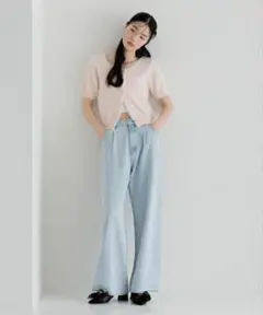 Heather ヘザー ハイウエストデニムワイドパンツ2