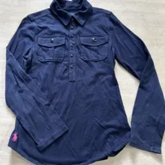 Ralph Lauren ネイビー 長袖ポロシャツ S(7)
