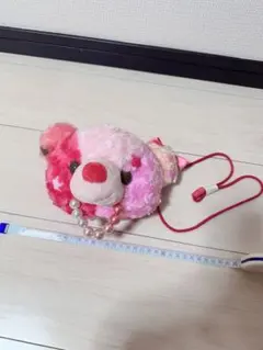 クマの顔ポーチ ピンク