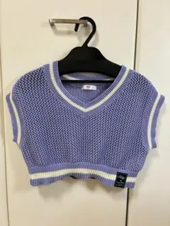 ALGY ラベンダーメッシュノースリーブベスト