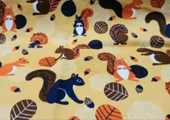 どんぐりリス はぎれ生地 ハンドワークス ファブリック オンネラ