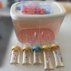 ピジョン母乳実感 哺乳瓶5本＆リッチェル保管ケースセット