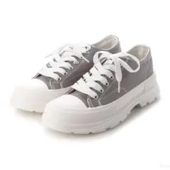 moz(モズ)／厚底キャンバススニーカー　L（24cm）　グレー