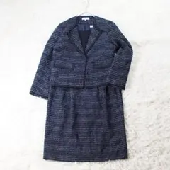 授乳服《SWEET MOMMY》ワンピースセットアップ(M)紺 ツイード ママ