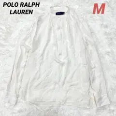 POLO RALPH LAUREN バンドカラーシャツ シルク混　ブラウス　2のサムネイル