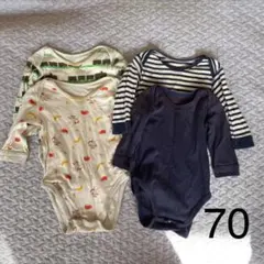 ユニクロ 肌着 ロンパース　4枚セット　70