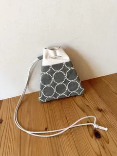 【SALE☆ラスト1点】ミナペルホネン タンバリン☆ハンドメイド巾着バック☆本革