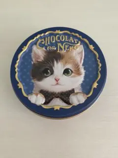 モロゾフ　猫ちゃん　缶　小物入れ　ネイビーのサムネイル