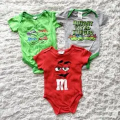 ミュータントタートルズ M&Mロンパース3枚セット