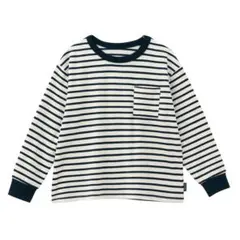 オフホワイト・ブラックボーダー長袖Tシャツ