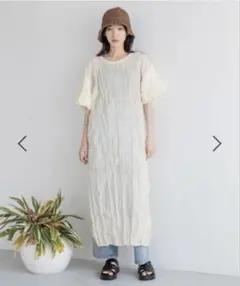 【新品未使用タグなし】LOWRYS FARM 2WAYシワ加工ワンピース