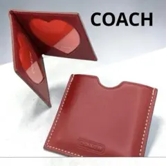 ❤︎COACH コーチ ハート レザー ミニフォトフレーム 写真立て レッド　赤のサムネイル