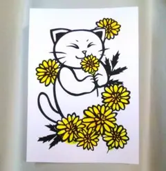 【切り絵】原画　A5サイズ　marigold2