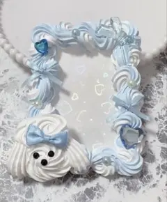 ホイップデコ 硬質トレカケースB8水色白ミックス ホイップアニマル犬TC-178