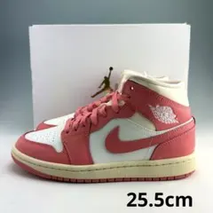 25.5cm ナイキ ウィメンズ エアジョーダン1 ミッド グアバアイス ピンク