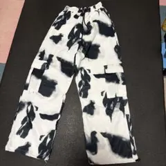ホワイト/ブラック カモフラージュ カーゴパンツ