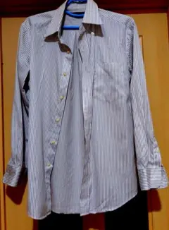 FINE CLOTH SHIRT ストライプ柄 長袖シャツ メンズ M