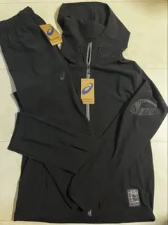 【新品未使用】ASICS/ストレッチウーブン セットアップ /ブラック/XL