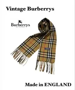 【一点限定】 Burberrys 英国製 ウール ロング マフラー ブラウン