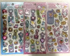 平成はっぴーフォン　ぷくキラ　フワフワらびちゃん　まじかるみゆーちゃん　シール