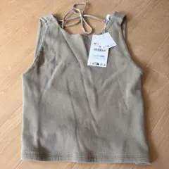 ZARA リブバックオープントップス