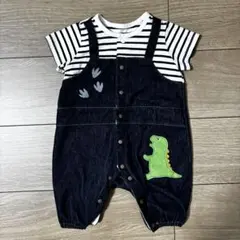 【即購入発送可！】恐竜刺繍デニムロンパース 50~60cm ベビー　60サイズ⭐︎