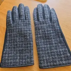 未使用　グレー系ウール混紡手袋