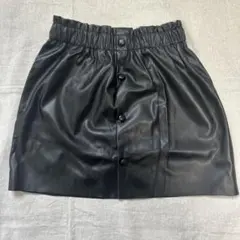 SHEIN　キッズ　レザースカート(黒)　9Y