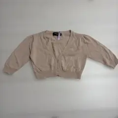 COMME CA ISM ピンクベージュ Vネックカーディガン 90