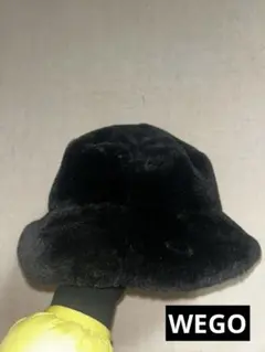 WEGO ファー素材 黒 バケットハット