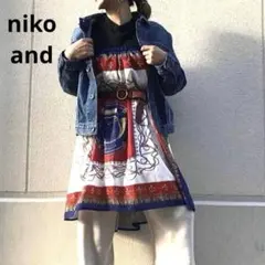 niko and… スカーフ柄 ロングスカート レトロ ヴィンテージ風 総柄 Fのサムネイル