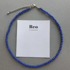 №2137ブルーガラスビーズネックレス