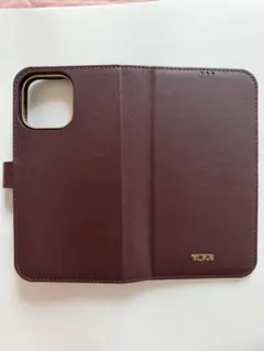 iPhone14promax TUMI バーガンディ 手帳型（取外し可能）ケース