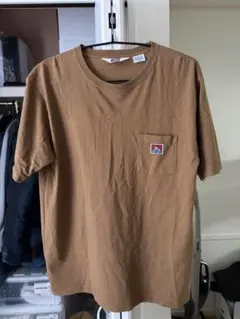 ブラウン コットン Tシャツ ポケット付き