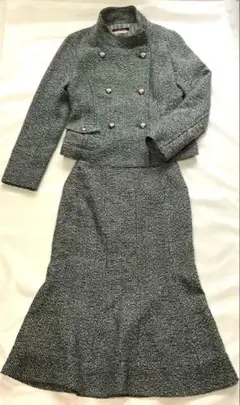 美品 セピアドル ブルー系 ツイードセットアップ スーツ 日本製 イタリア製生地