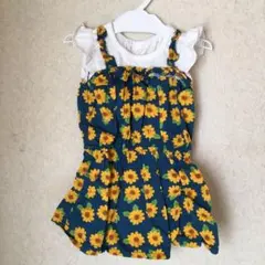 ひまわり柄ワンピース