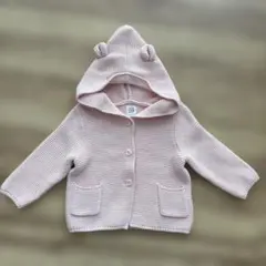 【baby GAP】 くま耳ピンク カーディガン