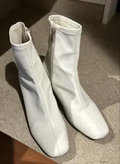 ルタロン5cm スクエアフィットショートブーツ ナチュラル ベージュ Lサイズ