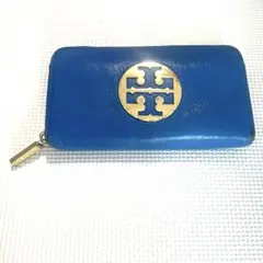 Tory Burch 青 レザー 長財布