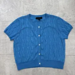 ZARA ザラ　ニットトップス　テクスチャーニットトップス　ブルー　M