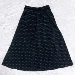 セオリーリュクス　ドット柄　ロング　フレアスカート　ブラック　32 XS