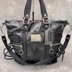 COACH Poppy Black 2Way Bag Y2K 13835