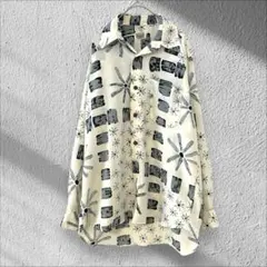 Delead Homma 長袖 シャツ 花柄 ブラウス 水彩 ユニセックス