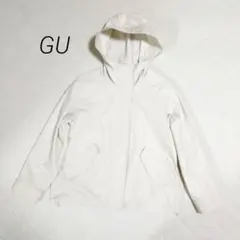 GU ジーユー ホワイトフード付きジャケット ポリエステル100% Lサイズ