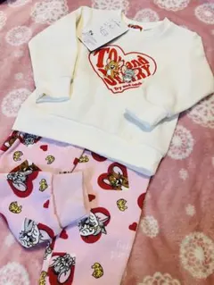 トムとジェリー セットアップ 90cm 裏起毛