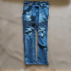 キッズパンツ　キッズデニム　150cm　　スキニー　ダメージデニム