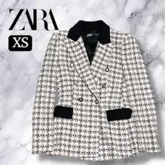 ZARAテクスチャー ダブルブレストブレザー　上品きれいめ　入学式　XS
