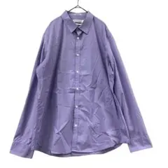 カルバンクライン 長袖シャツ L 紫 ストライプ ノンアイロン【5187】